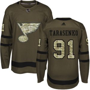 Herren St. Louis Blues Eishockey Trikot Vladimir Tarasenko #91 Authentic Grün Salute to Service